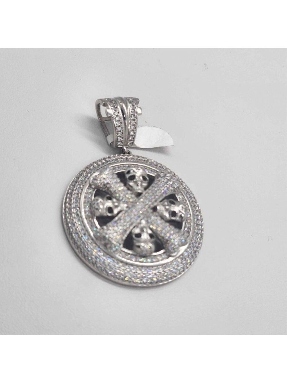 Brand New Skull & Crossbones Pendant  Solid 925 Sterling Silver Statement Piece